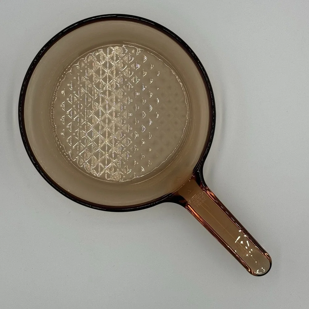 Vision‎ Corning Glass Fry Pan Waffle Base Amber 7